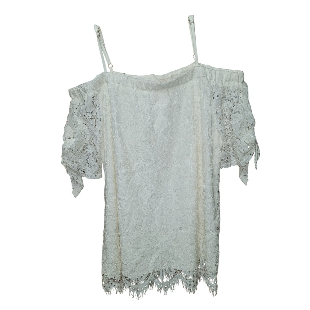 Womens XL Lace Off Shoulder Top Coquette Boho Fairy Feminine Summer Cottage  Y2K